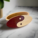 Handcrafted Yin & Yang keepsake box made of Purpleheart, Maple & Beech. Perfect for jewelry, game pieces, or as a valet box. Unique & elegant!