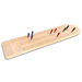 Continuous three-track cribbage board   with colorful wooden pegs