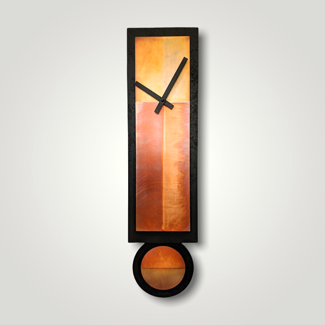 Pendulum Clock handmade from Copper and Wood